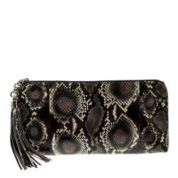 Pre Owned Gucci Brown Python Sienna Tassel Clutch