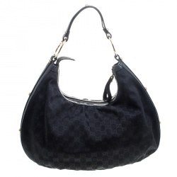 Pre Owned حقيبة غوتشي GG متشابكين كانفاس GG سوداء