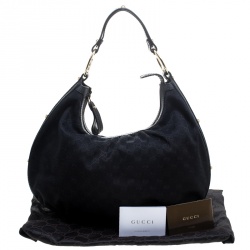 Pre Owned حقيبة غوتشي GG متشابكين كانفاس GG سوداء