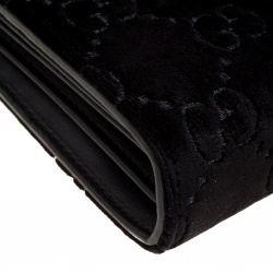 Gucci Black GG Velvet Mini Dionysus Wallet On Chain 
