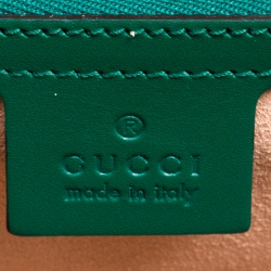 Pre Owned Gucci Green Guccissima Leather Medium Padlock Shoulder Bag