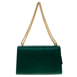 Pre Owned Gucci Emerald Guccissima Leather Medium Padlock Shoulder Bag