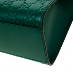 Pre Owned Gucci Emerald Guccissima Leather Medium Padlock Shoulder Bag