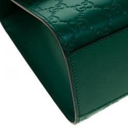 Pre Owned Gucci Emerald Guccissima Leather Medium Padlock Shoulder Bag