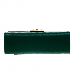 Pre Owned Gucci Emerald Guccissima Leather Medium Padlock Shoulder Bag