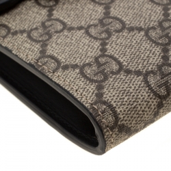 مملوكة مسبقًا حقيبة كلتش غوتشي بوني جلد وكانفاس GG مرصعة لؤلؤ سوداء/ بيج