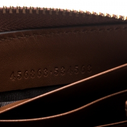 Pre Owned Gucci Beige GG Supreme Coated Canvas Bird Zip Around Wallet