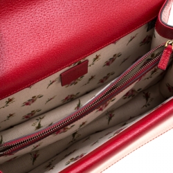 Gucci Red Embroidered Leather Dionysus Shoulder Bag