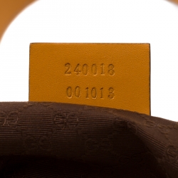 Pre Owned حقيبة يد غوتشي غرسهوبر تاتو صغيرة كانفاس مقوى سوبريم GG بنية/ بيضاء