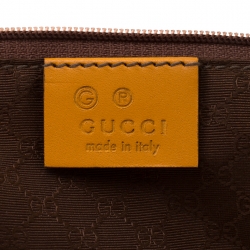 Pre Owned حقيبة يد غوتشي غرسهوبر تاتو صغيرة كانفاس مقوى سوبريم GG بنية/ بيضاء