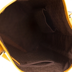 Pre Owned حقيبة يد غوتشي غرسهوبر تاتو صغيرة كانفاس مقوى سوبريم GG بنية/ بيضاء