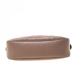 مملوكة مسبقًا Gucci Beige Matelassé Leather Mini GG Marmont Crossbody Bag