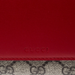 Gucci GG Red Supreme Canvas and Leather Continental Wallet    