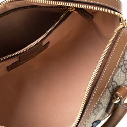 Pre Owned Gucci Beige/Brown GG Supreme Canvas Limited Edition Bird Boston Bag