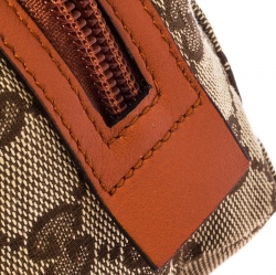 Pre Owned  حقيبة مكياج غوتشي كانفاس GG بيج/ برتقالية