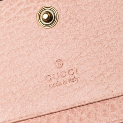 Gucci Black Leather GG Marmont Bow Card Case