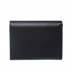 Gucci Black Leather GG Marmont Bow Card Case