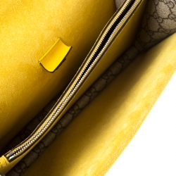 مملوكة مسبقًا Gucci Beige GG Supreme Canvas and Suede Small Dionysus Embroidered Crystal Bow Shoulder Bag