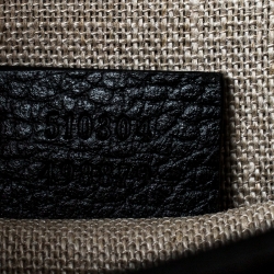 Pre Owned حقيبة كتف غوتشي مارمونت GG ميني جلد أسود