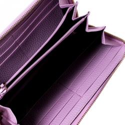 Pre Owned Gucci Light Pink GG Marmount Leather Limited Edition Bosco Zip Around Wallet