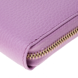 Pre Owned Gucci Light Pink GG Marmount Leather Limited Edition Bosco Zip Around Wallet