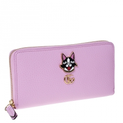 Pre Owned Gucci Light Pink GG Marmount Leather Limited Edition Bosco Zip Around Wallet
