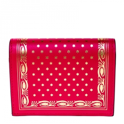 مملوكة مسبقًا Gucci Pink/Gold Guccy Logo Leather Bifold Compact Wallet