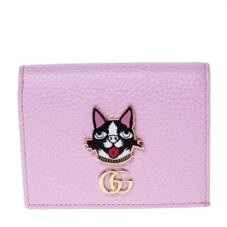 Pre Owned Gucci Light Pink GG Marmont Leather Limited Edition Bosco Bifold Wallet