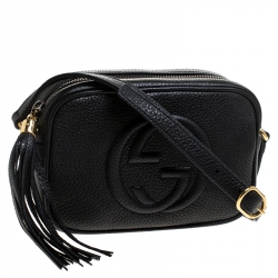 Pre Owned Gucci Black Leather Soho Disco Crossbody Bag