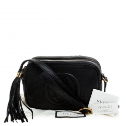 Pre Owned Gucci Black Leather Soho Disco Crossbody Bag