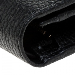 Pre Owned Gucci Black Leather GG Bosco Wallet