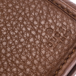 Gucci Brown Leather GG Buckle Continental Flap Wallet