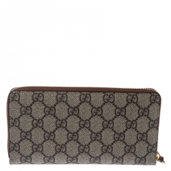 Gucci Canvas GG Sumpreme Bee Print Zipped Around Wallet