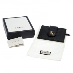 Gucci Black Leather GG Marmont Card Wallet