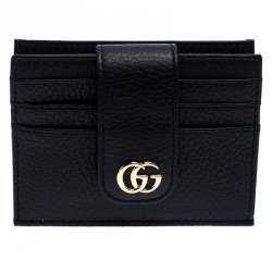 Gucci Black Leather GG Marmont Card Wallet