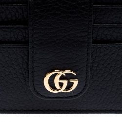 Gucci Black Leather GG Marmont Card Wallet