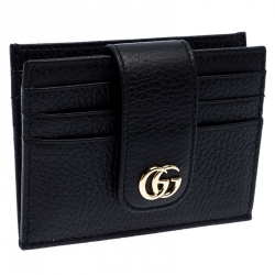 Gucci Black Leather GG Marmont Card Wallet