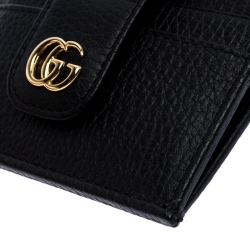 Gucci Black Leather GG Marmont Card Wallet
