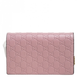 مملوكة مسبقًا Gucci Blush Pink Guccissima Leather Cat Head Chain Bag
