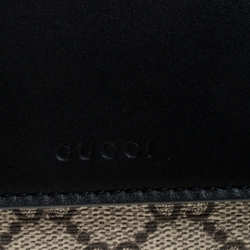 Gucci Beige/Black GG Supreme Canvas and Leather Flap Wallet