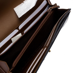 Gucci Beige/Black GG Supreme Canvas and Leather Padlock Continental Wallet