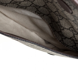Pre Owned Gucci Beige GG Supreme Canvas and Leather Small Neo Vintage Messenger Bag