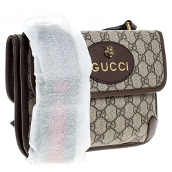 Pre Owned Gucci Beige GG Supreme Canvas and Leather Small Neo Vintage Messenger Bag
