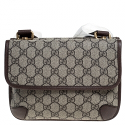 Pre Owned Gucci Beige GG Supreme Canvas and Leather Small Neo Vintage Messenger Bag