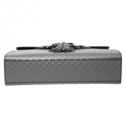 مملوكة مسبقًا Gucci Grey Microguccissima Leather Medium Emily Chain Shoulder Bag