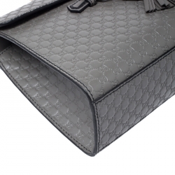 مملوكة مسبقًا Gucci Grey Microguccissima Leather Medium Emily Chain Shoulder Bag