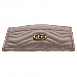 Gucci Beige Leather GG Marmont Card Holder
