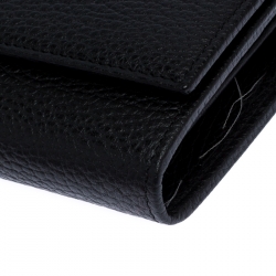 Gucci Black GG  Marmont Leather Flap Boston Wallet