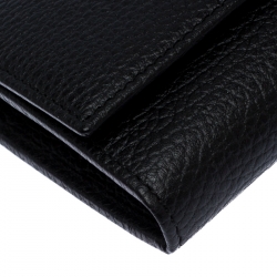 Gucci Black GG  Marmont Leather Flap Boston Wallet