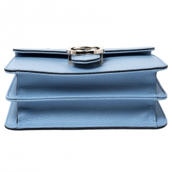 Gucci Light Blue Leather Interlocking G Shoulder Bag